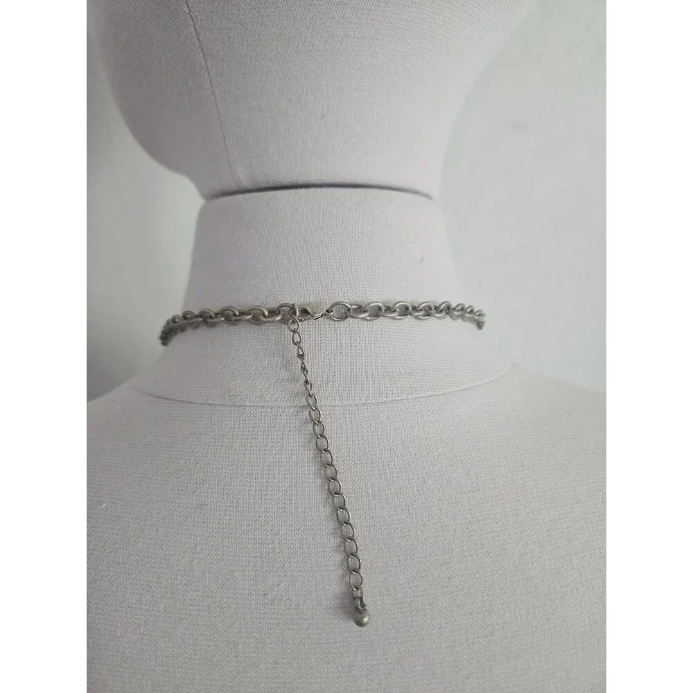 Peal And Rhinstone Cluster Necklace Gold Tone Charm
